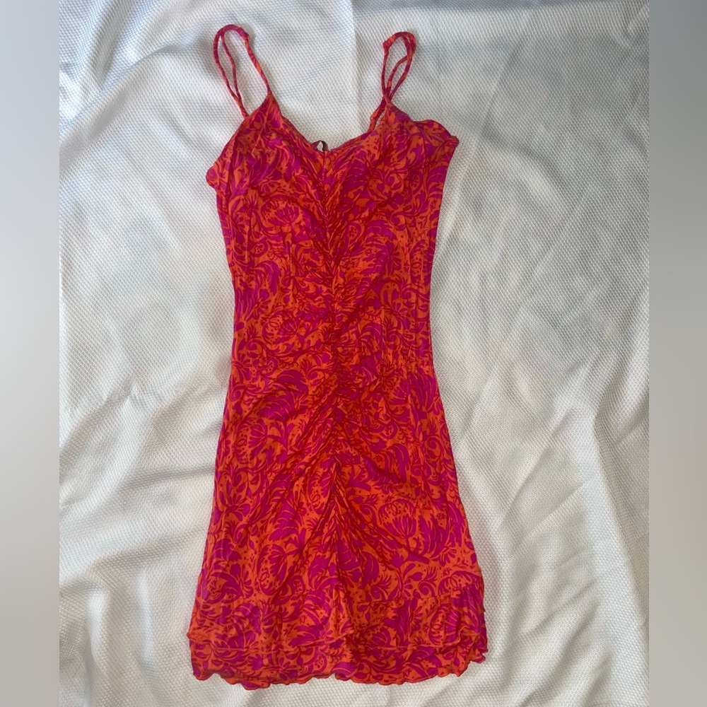 Thalia Sodi bodycon ruched floral dress
